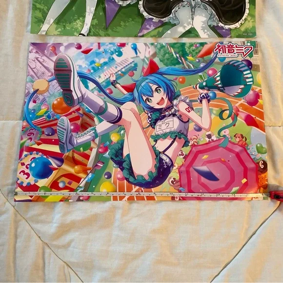 Lot of 2 Horizontal Re:Zero Rem & Ram Anime Hatsune Miku Vocaloid Kawaii Posters - Picture 4 of 5